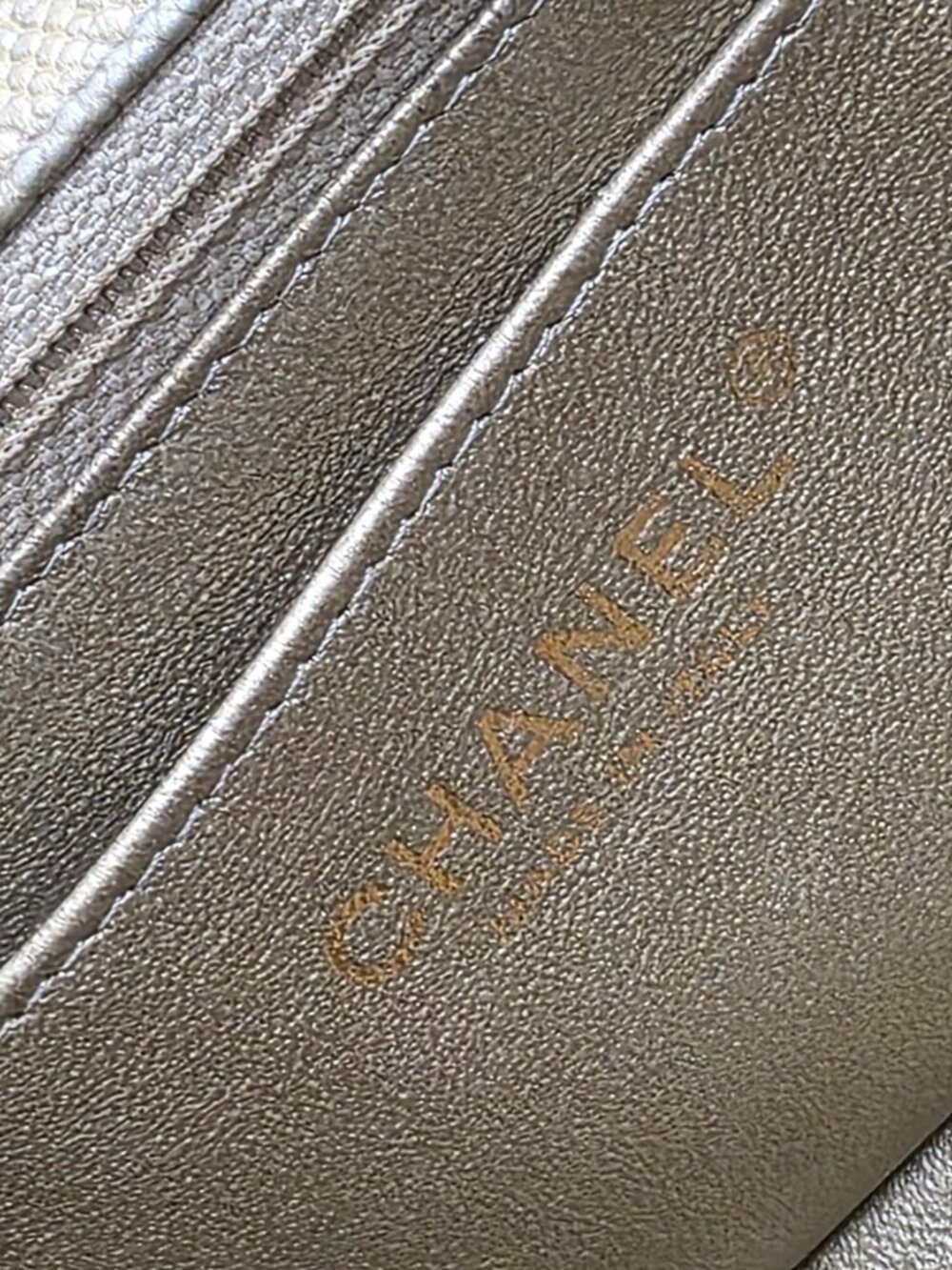 Chanel Pearl Caviar Gold Leather Quilted Classic Mini Single Flap Bag - Picture 9 of 16